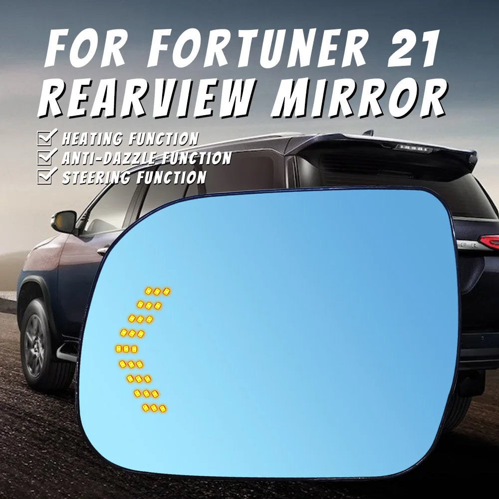 for Toyota HILUX VIGO REVO Fortuner Car Rearview Mirror Heating Dynamic Turn Signal Anti-glare Blue Glass LED Indicator Mirror — view 1