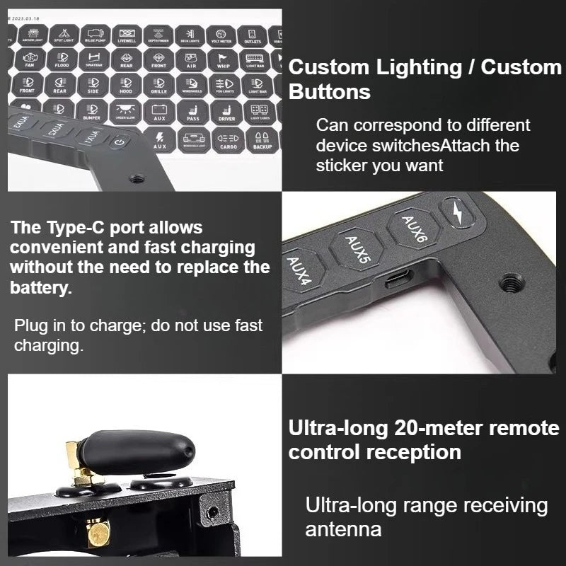 for Toyota Land Cruiser 80 Series LC80 6-Way Handle Switch Integrated Control Wireless Strobe High-Power Spotlight Switches — view 4