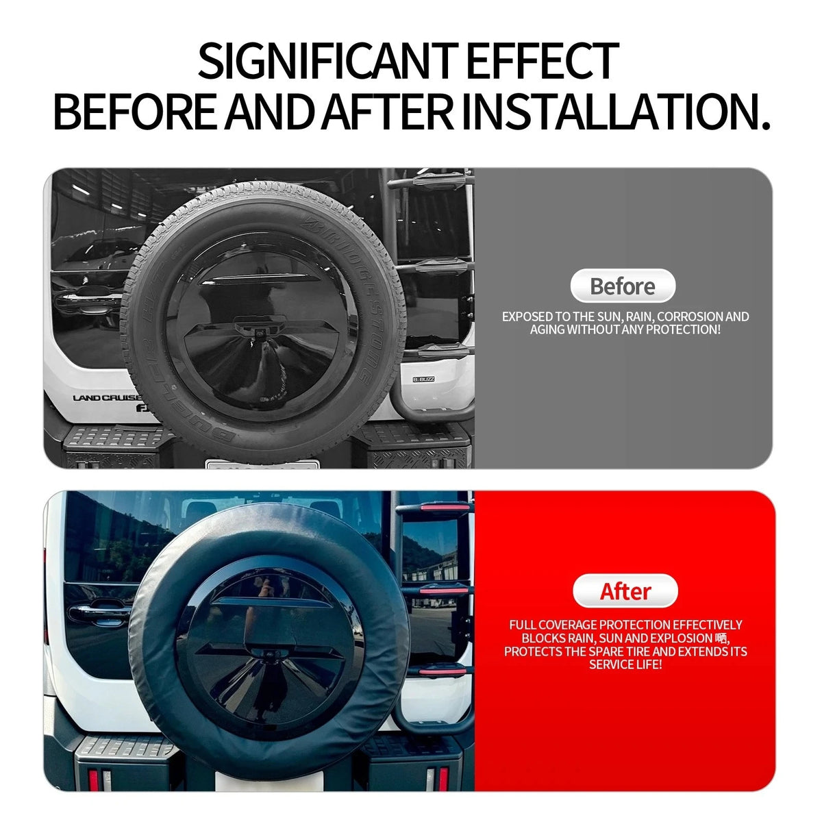 For Toyota Land Cruiser FJ 2026 Car Spare Tire Covers Wheel Hub Leather Protective Cover Waterproof Spare Wheel Decoration — view 4