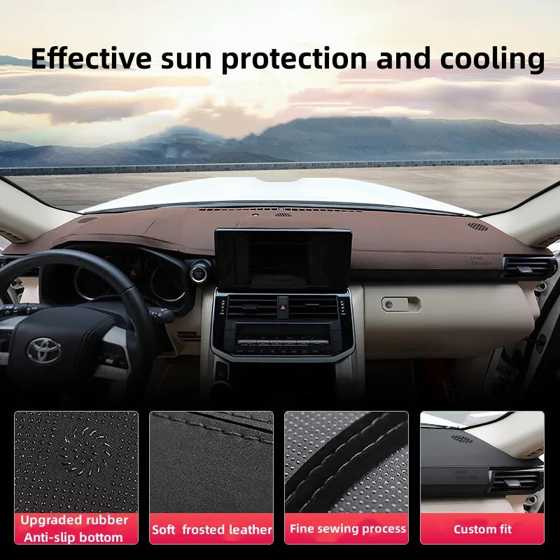 For Toyota Land Cruiser LC300 2022 2023 Car Dashboard Cover Frosted Leather Sun Shade Dash Mat Non-Slip Light Proof Pad LHD — view 1