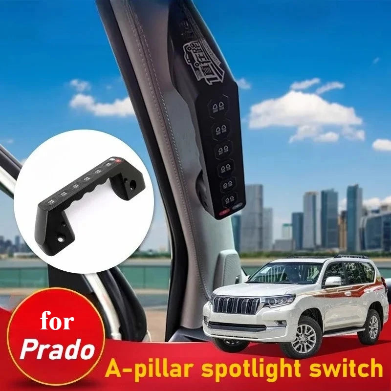 For Toyota Land Cruiser Prado LC150 2010-2023 6-way Handle Remote Control Switch Car A-Pillar Integrated Remote Control Switch — view 1