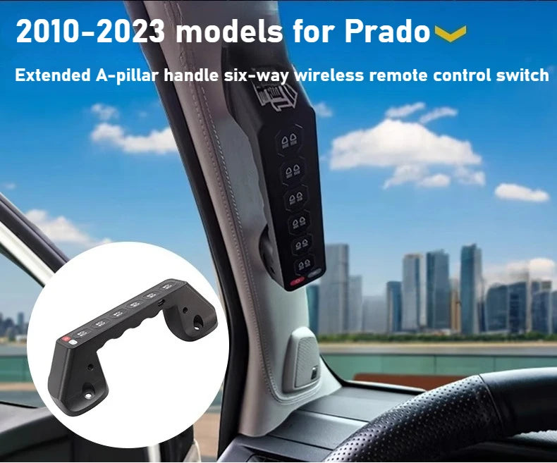 For Toyota Land Cruiser Prado LC150 2010-2023 6-way Handle Remote Control Switch Car A-Pillar Integrated Remote Control Switch — view 6
