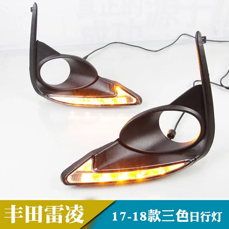 for Toyota Levin 2017 2018 Car Led Daytime Running Lights Front Fog Lights Modified DRL Driving Yellow Turn Signal Lamp Daylight — view 4