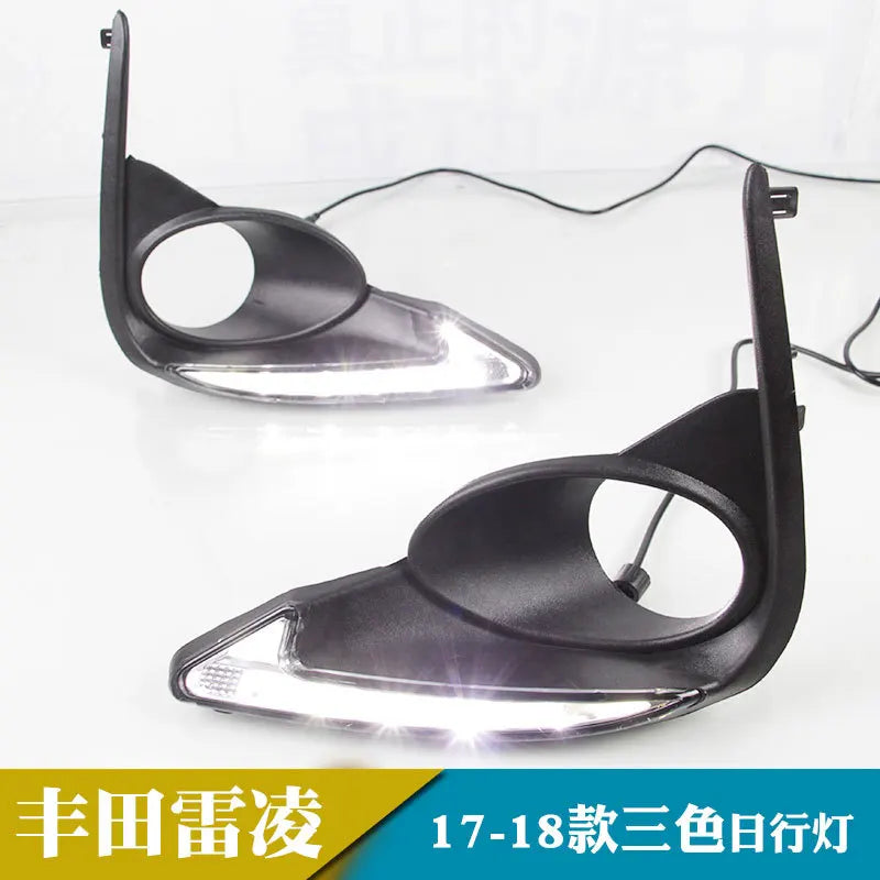 for Toyota Levin 2017 2018 Car Led Daytime Running Lights Front Fog Lights Modified DRL Driving Yellow Turn Signal Lamp Daylight — view 6