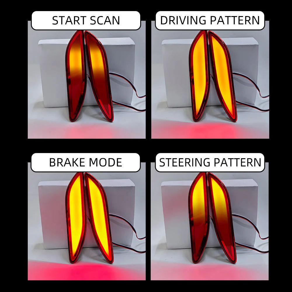 For Toyota NEW Alphard 40 Series 2Pcs Car Led Rear Bumper Light Reflector Start Scan Driving Braking Lights Dynamic Turn Signal — view 2