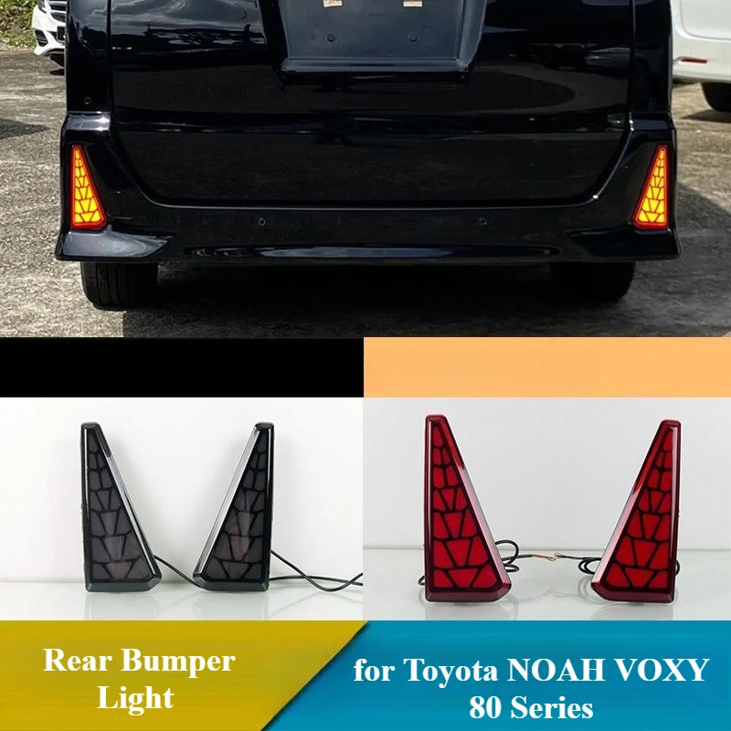 For Toyota NOAH VOXY 80 Series LED Rear Bumper Light Reflector DRL Fog Light with Dynamic Turn Signal LED Brake Running Light — view 1