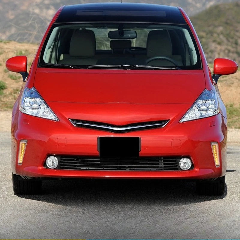 For Toyota Prius 2011-2013 Car LED Daytime Running Light Yellow Dynamic Turn Signal White Fog Lamp Model DRL Daylights Accessory — view 4