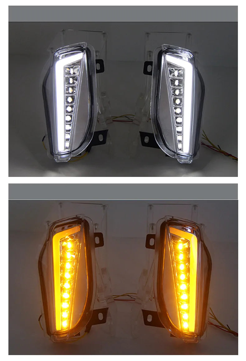 For Toyota Prius 2011-2013 Car LED Daytime Running Light Yellow Dynamic Turn Signal White Fog Lamp Model DRL Daylights Accessory — view 6