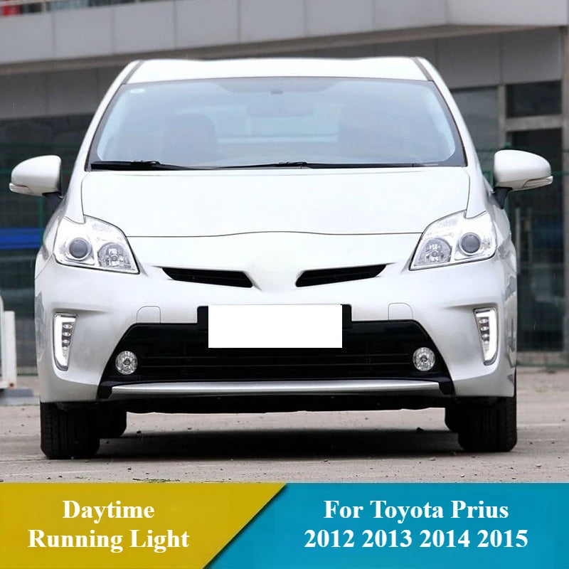 For Toyota Prius 2012 2013 2014 2015 LED Daytime Running Light Front Fog Light Driving Yellow Dynamic Turn Signal 12V Daylights — view 2