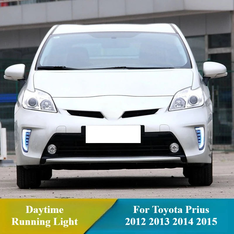 For Toyota Prius 2012 2013 2014 2015 LED Daytime Running Light Front Fog Light Driving Yellow Dynamic Turn Signal 12V Daylights — view 3