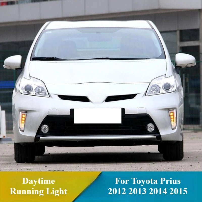 For Toyota Prius 2012 2013 2014 2015 LED Daytime Running Light Front Fog Light Driving Yellow Dynamic Turn Signal 12V Daylights — view 4