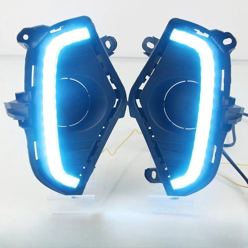 for Toyota RAV4 2019-2022 Car Daytime Running Light Yellow Dynamic Turn Signal Indicator Front Fog Light Modified 12V Daylights — view 5