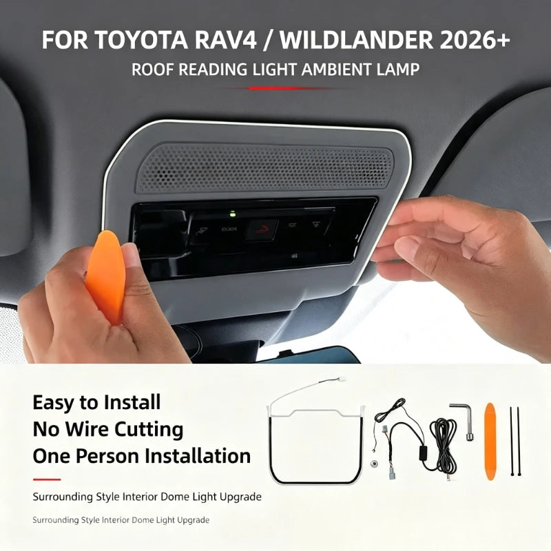 For Toyota RAV4 2026 Car Ceiling Reading Atmosphere Light Led Colorful Car Roof Surround Ambient Lighting Interior Modification — view 1