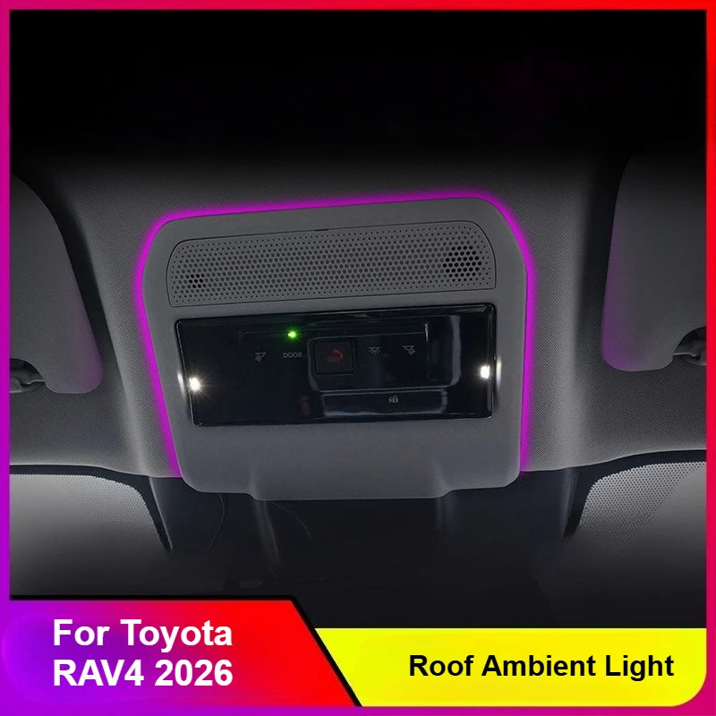 For Toyota RAV4 2026 Car Ceiling Reading Atmosphere Light Led Colorful Car Roof Surround Ambient Lighting Interior Modification — view 2