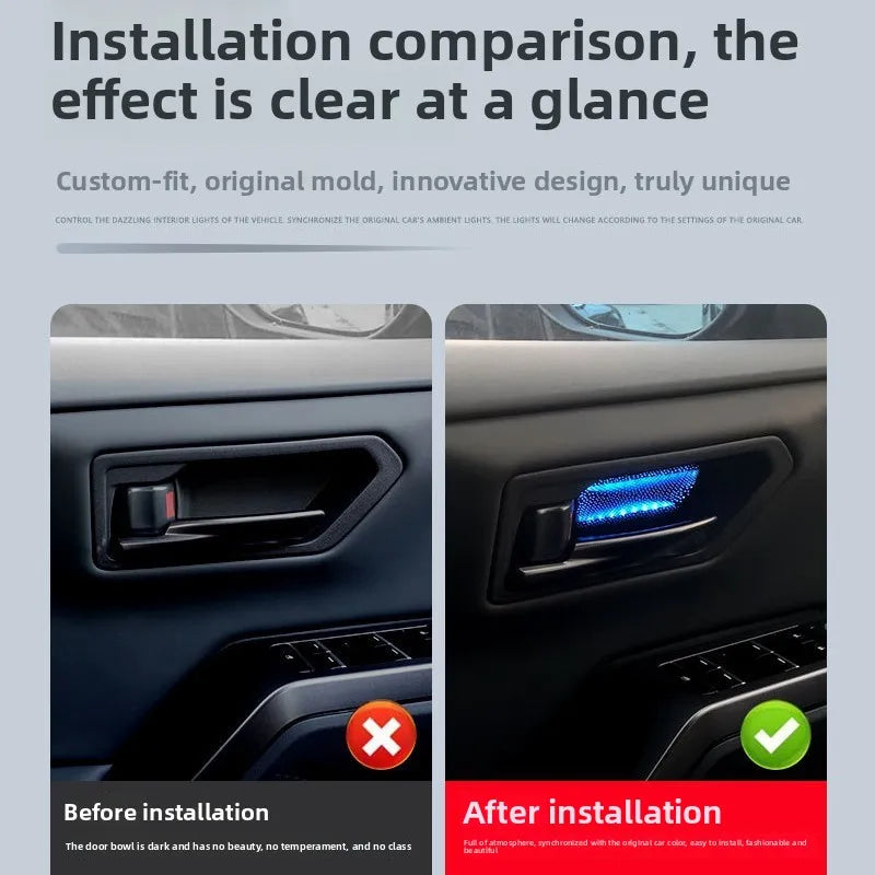 for Toyota RAV4 2026 Car Inner Door Bowl Light Ambient Lights Welcome Atmosphere Lamp Car Interior Decoration Accessories — view 3