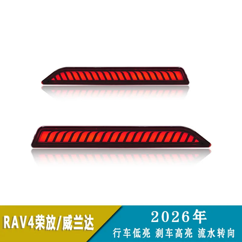 For Toyota RAV4 2026 Car Led Rear Bumper Light Reflector DRL Dynamic Turn Signal Driving Brake Light Rear Fog Lamp Modification — view 3