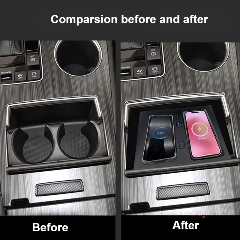 For Toyota Sienna 2022 2023 2024 Car Wireless Charger Center Console 15W Double Fast Charging Pad Mobile Phone Holder Accessorie — view 3