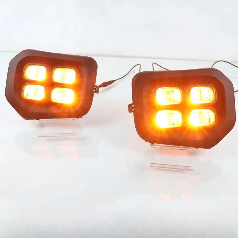 For Toyota Tacoma 2016-2023 Four Eyes Types LED Daytime Running Lights Yellow Turn Signal Lamp White Daylights Accessories — view 3