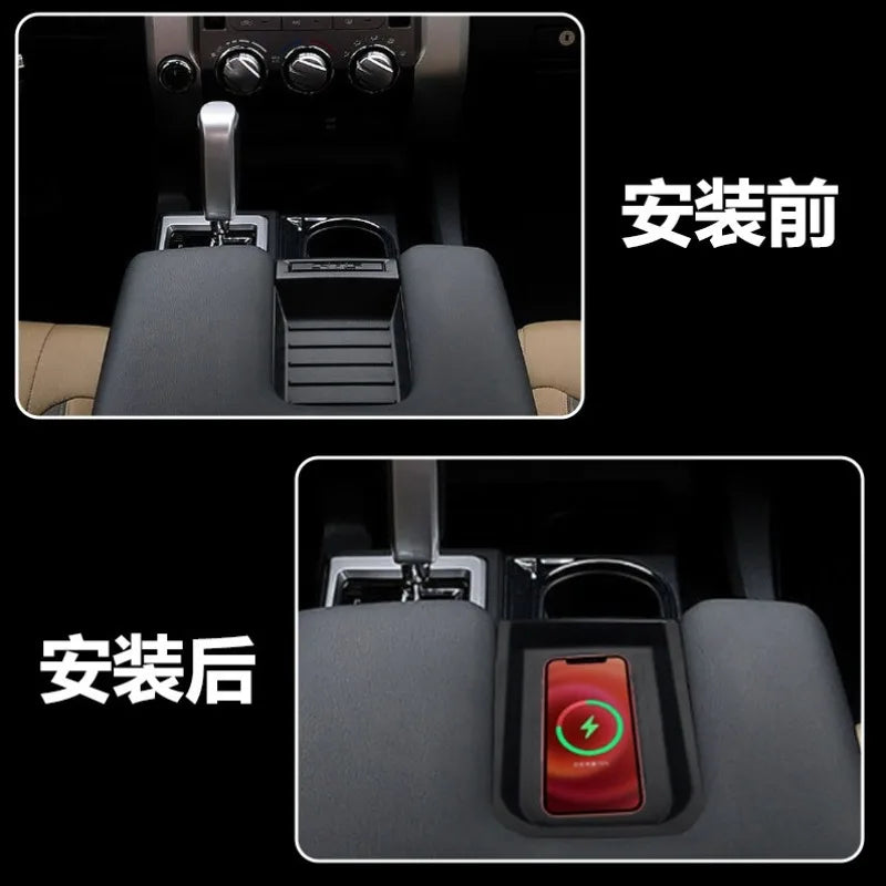 For Toyota Tundra 2014-2021 2nd Generation Car Center Console Fast Charger Modified Wireless Onboard Car Charging Pad Accessory — view 6