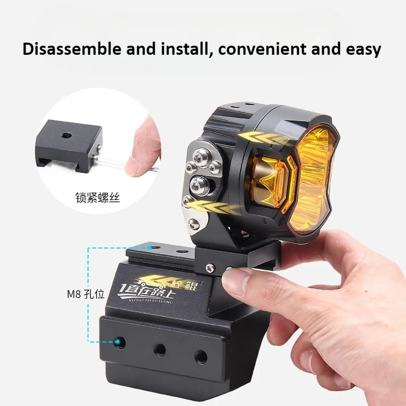 For Toyota Tundra 2014-2021 Car A Pillar Led Spotlight Bracket Front Engine Hood Quick Release Dual Guide Rail Expansion Stand — view 3