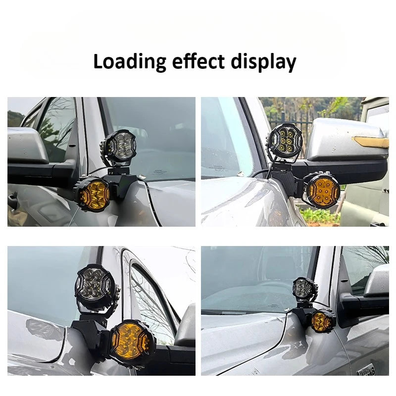 For Toyota Tundra 2014-2021 Car A Pillar Led Spotlight Bracket Front Engine Hood Quick Release Dual Guide Rail Expansion Stand — view 4