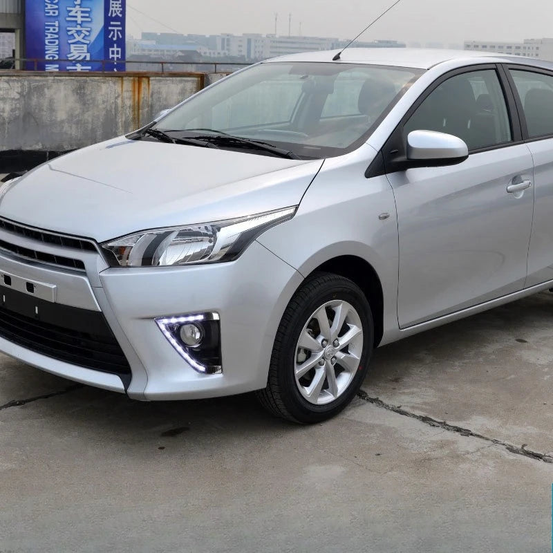 For Toyota Yaris L 2013 2014 2015 Car Led Daytime Running Lights Front Fog Lights Modified DRL Yellow Turn Signal 12V Daylights — view 2