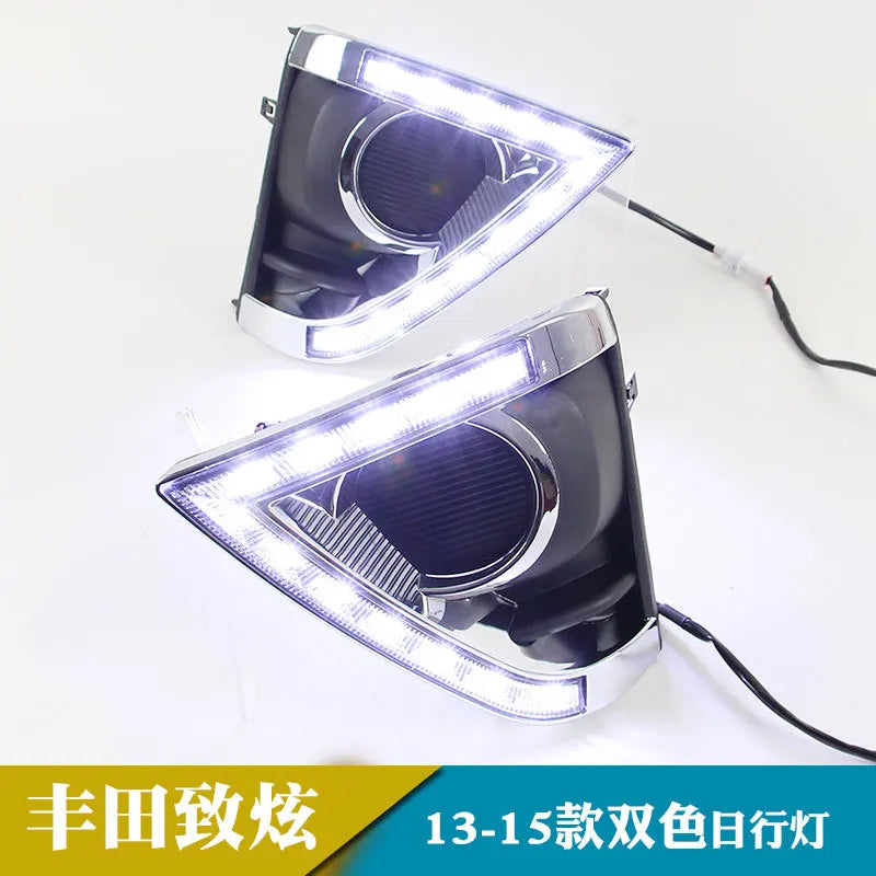 For Toyota Yaris L 2013 2014 2015 Car Led Daytime Running Lights Front Fog Lights Modified DRL Yellow Turn Signal 12V Daylights — view 3