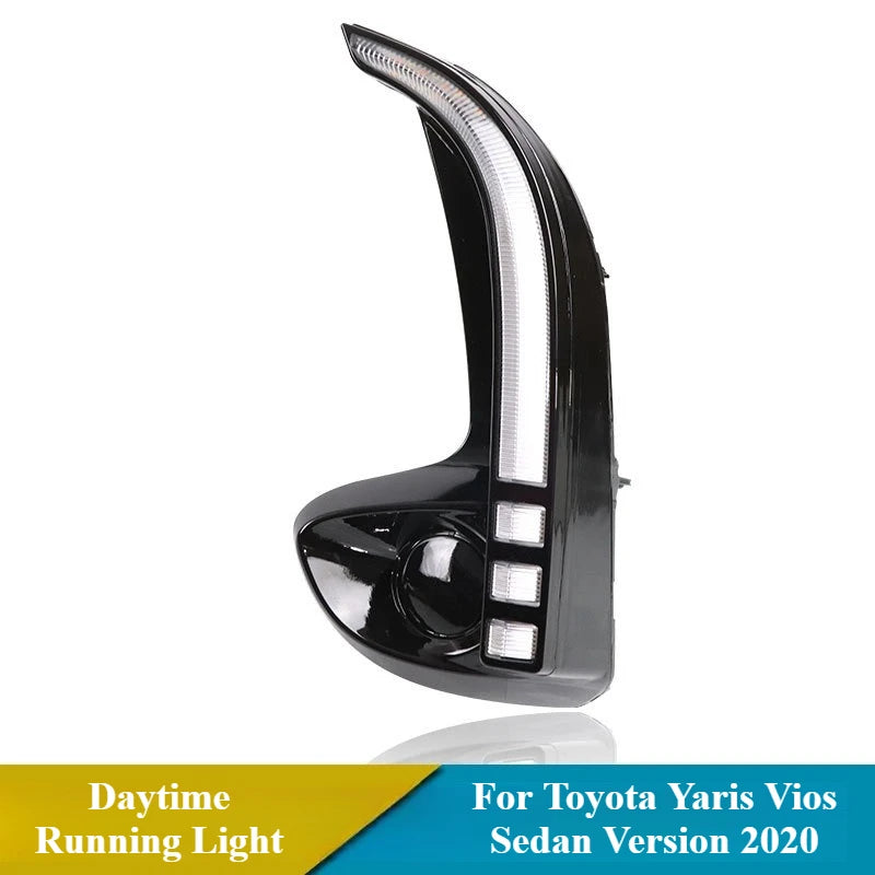 For Toyota Yaris Vios Sedan Version 2020 2021 2022 2Pcs LED Daytime Running Light DRL Turn Signal Front Fog Lamp 12V Daylights — view 5