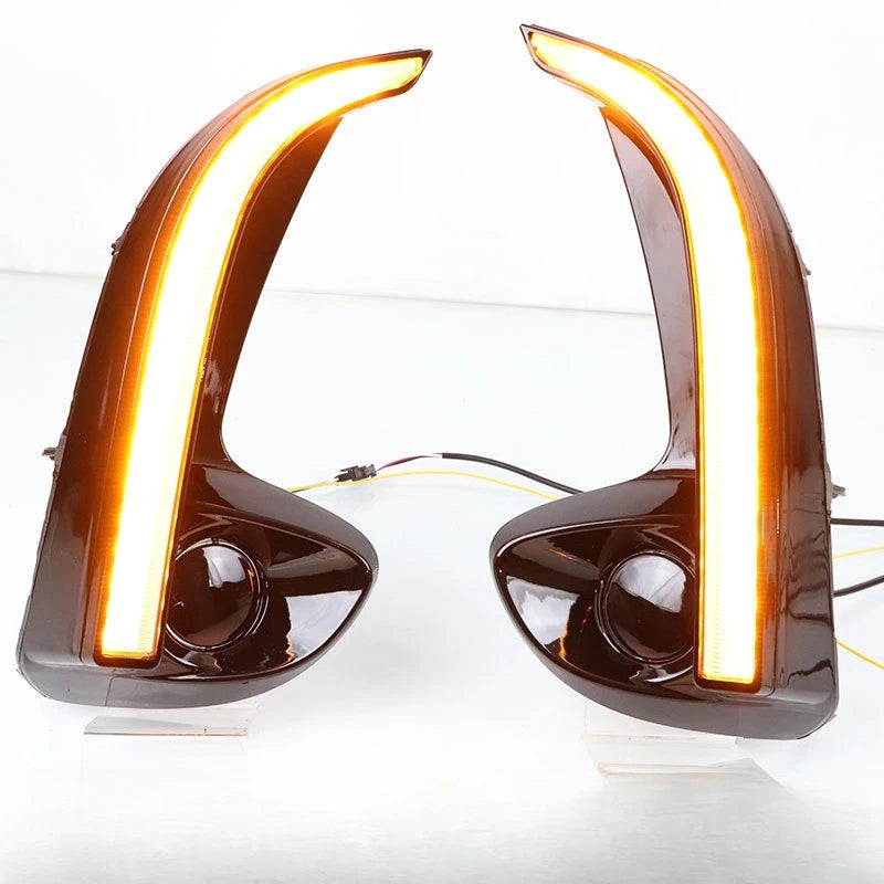 For Toyota Yaris Vios Sedan Version 2020 2021 2022 2Pcs LED Daytime Running Light DRL Turn Signal Front Fog Lamp 12V Daylights — view 6