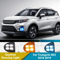 For Trumpchi GS3 2018 2019 Car LED Daytime Running Light DRL Dynamic Turn Signal Lamp Front Fog Light Modified 12V Daylights — view 1