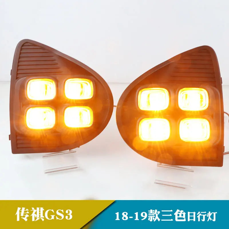 For Trumpchi GS3 2018 2019 Car LED Daytime Running Light DRL Dynamic Turn Signal Lamp Front Fog Light Modified 12V Daylights — view 5