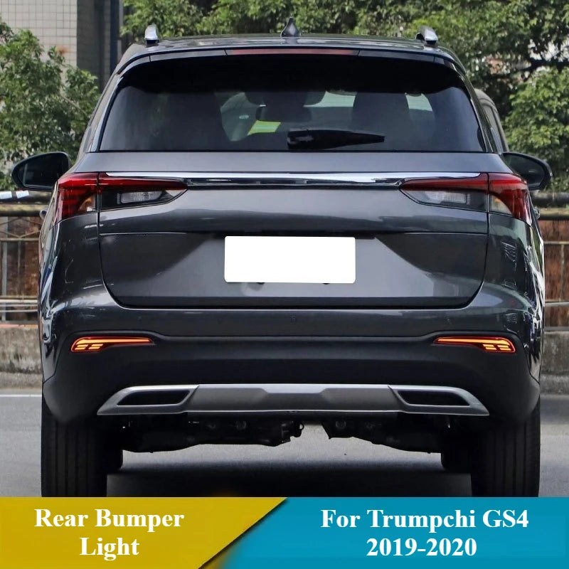 For Trumpchi GS4 2019-2020 2Pcs LED Rear Bumper Light Reflector Rear Fog Lamp Led Driving Brake Light DRL Dynamic Turn Signal — view 2