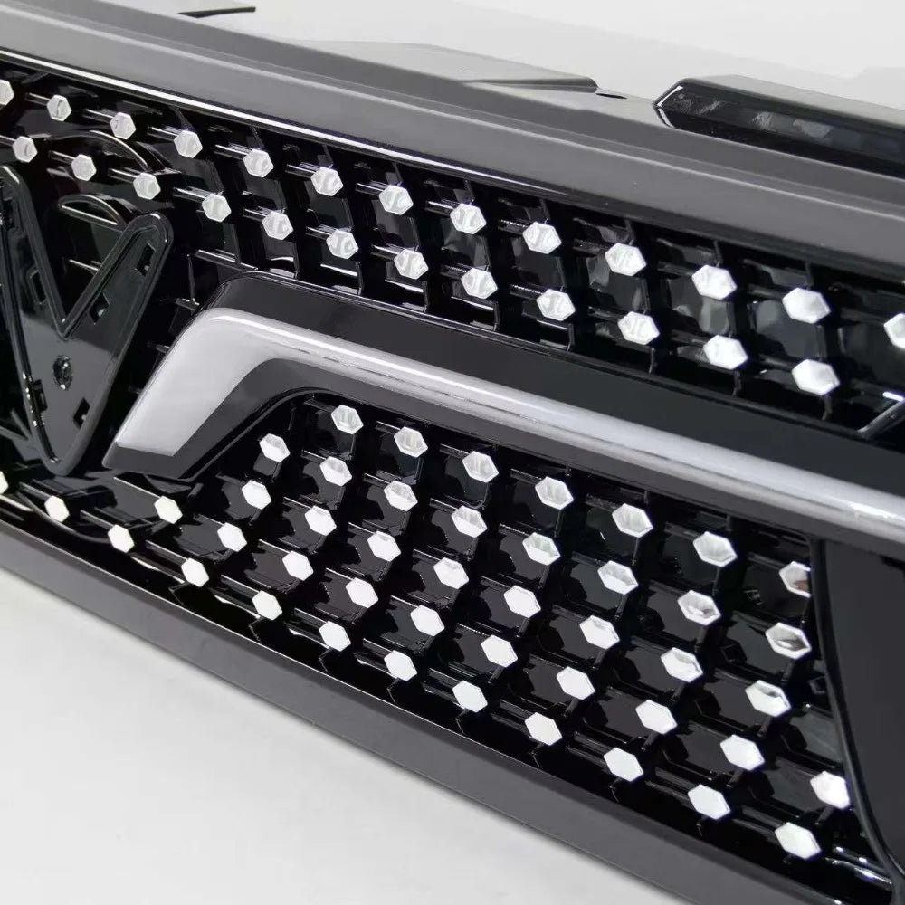 for Vinfast VF3 2024 2025 Car Front Grille LED Through Light Front Bumper Modification DRL Driving Yellow Turn Signal Lamp — view 2