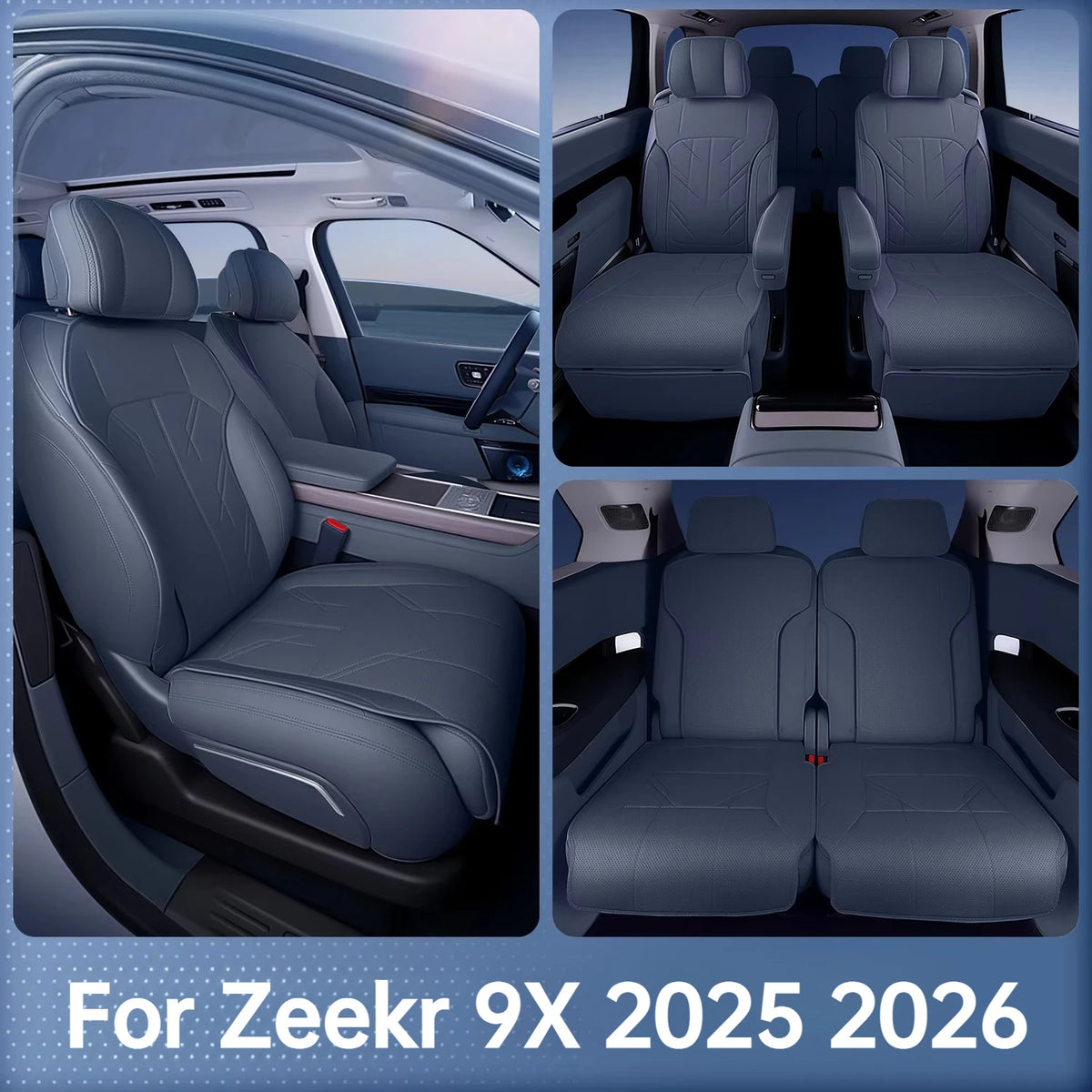 For Zeekr 9X 2025 2026 Car Seat Covers All-Season Full-Cover Seat Cushion Comfortable And Breathable Leather Pad Accessories — view 1