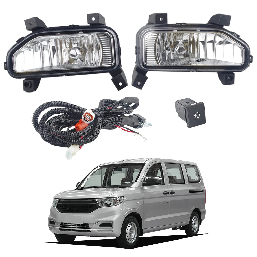 Front Bumper Fog Lights Assembly Driving Lamp for Chevrolet N400, Tornado Van Mexico 2019 2020 2021 2022 + Wire + Switch Button — view 1