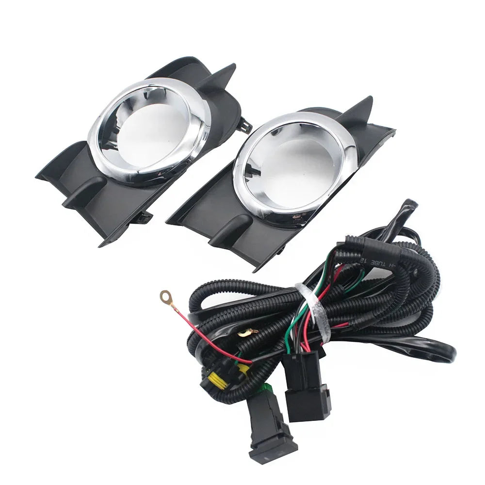 Front Car Fog Lights Cover Lampshade + Fog Lamp Wire + Switch Button for Toyota Wish 2009 2010 2011 2012 — view 1