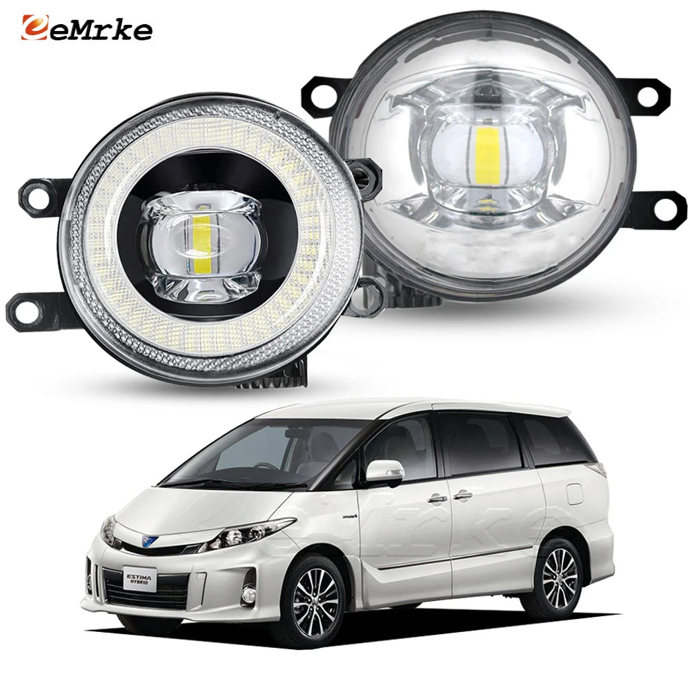 Front LED Fog Lamp 30W Angel Eye DRL Ring Car Day Light for Toyota Estima Aeras / Estima Hybrid Aeras 2012 2013 2014 2015 2016 — view 1
