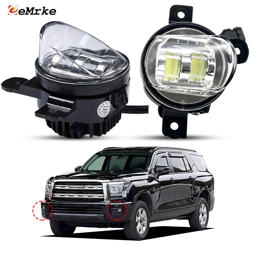 Front ‌LED Fog Lights For GWM Haval H5 MK2 2024 2025 2026 White / or Yellow 50W & 30W Dual Power Factory Replace LED DRL Bumper — view 1