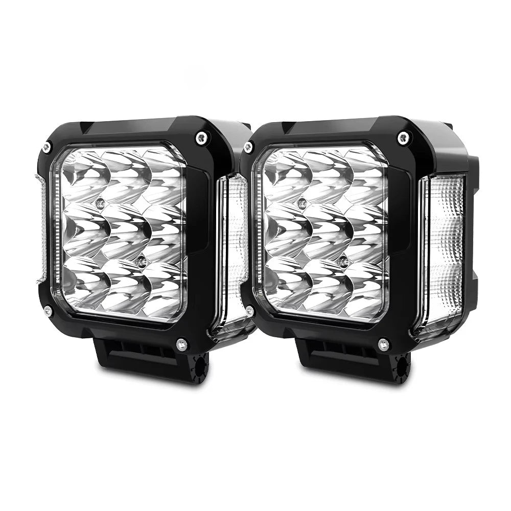 Led 4x4 UTV Roof Mount Off Road UTV Linkable Modular Kit 35W 3000Lumen Led Work Light With DRL Amber Side Lighting for Dodge Ram — view 3