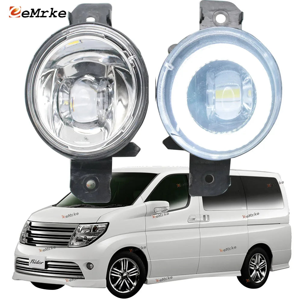 Led Angel Eye Daytime Running Light Cut-line Lens Lighting Fog Lights for Nissan Elgrand Rider E51 2003 2004 2005 2006 2007 2008 — view 1