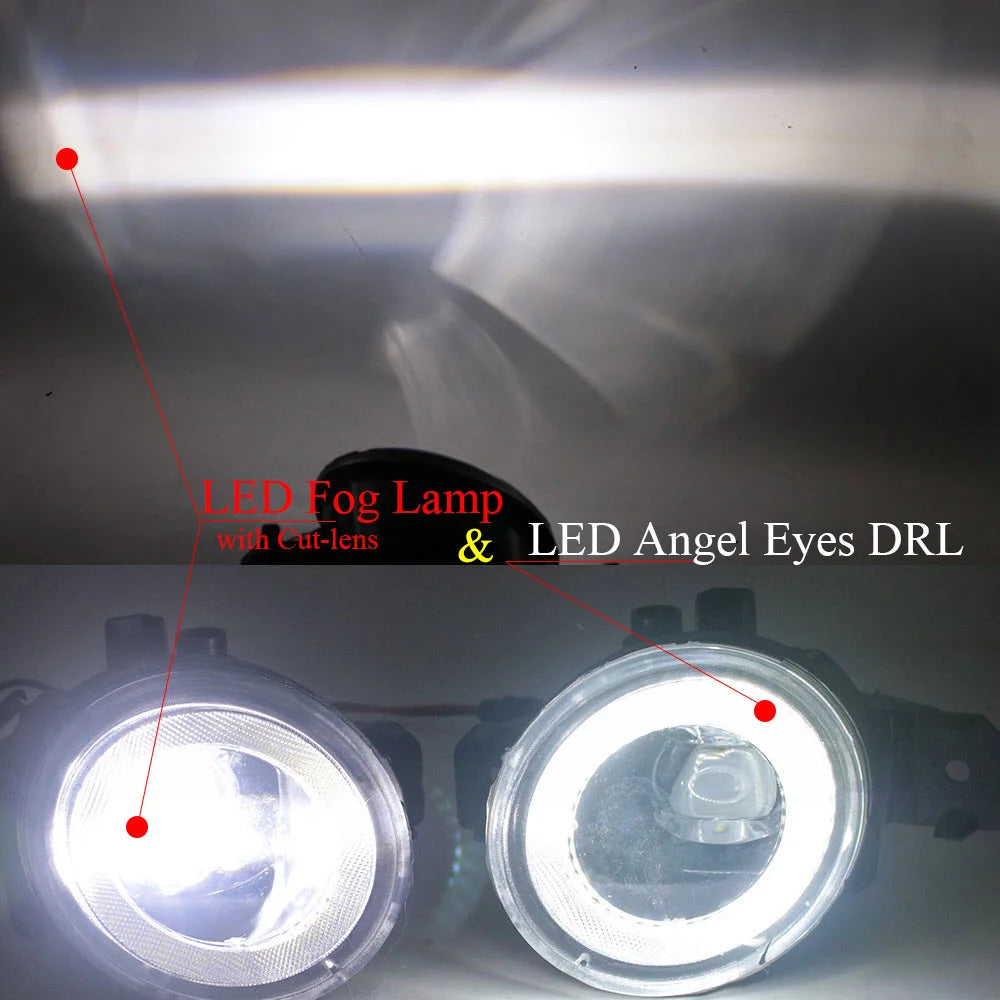 Led Angel Eye Daytime Running Light Cut-line Lens Lighting Fog Lights for Nissan Elgrand Rider E51 2003 2004 2005 2006 2007 2008 — view 6