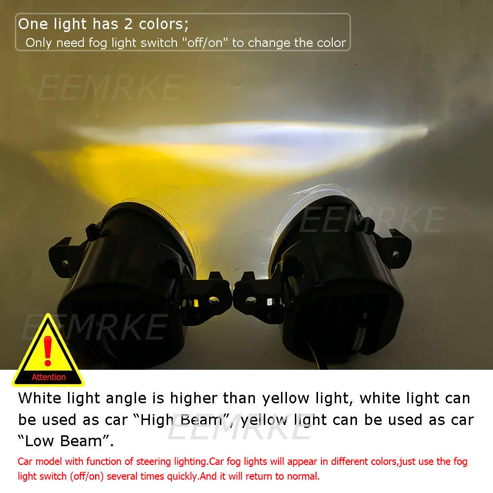 LED Angel Eye Daytime Running Lights Led Fog Lamp Assembly for Great Wall Haval H2 2014-2019 Driving Light Lens White + Yellow — view 6