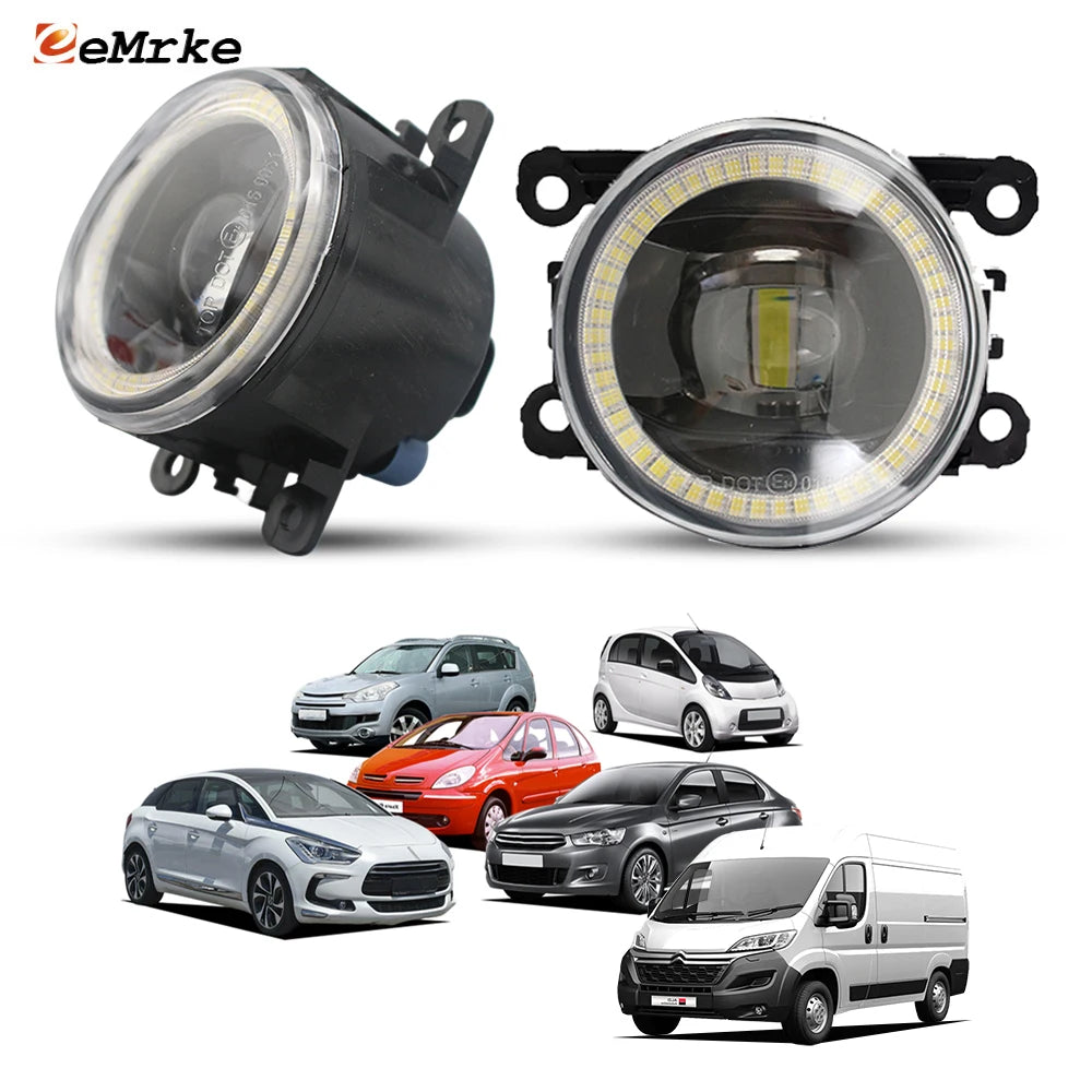 Led Angel Eye Fog Lights 30W DRL H11 For Citroen C5 C6 C-Crosser C-Elysee C-zero, Jumper, DS4 DS5 Xsara Picasso 2005- Fog Lamp — view 1