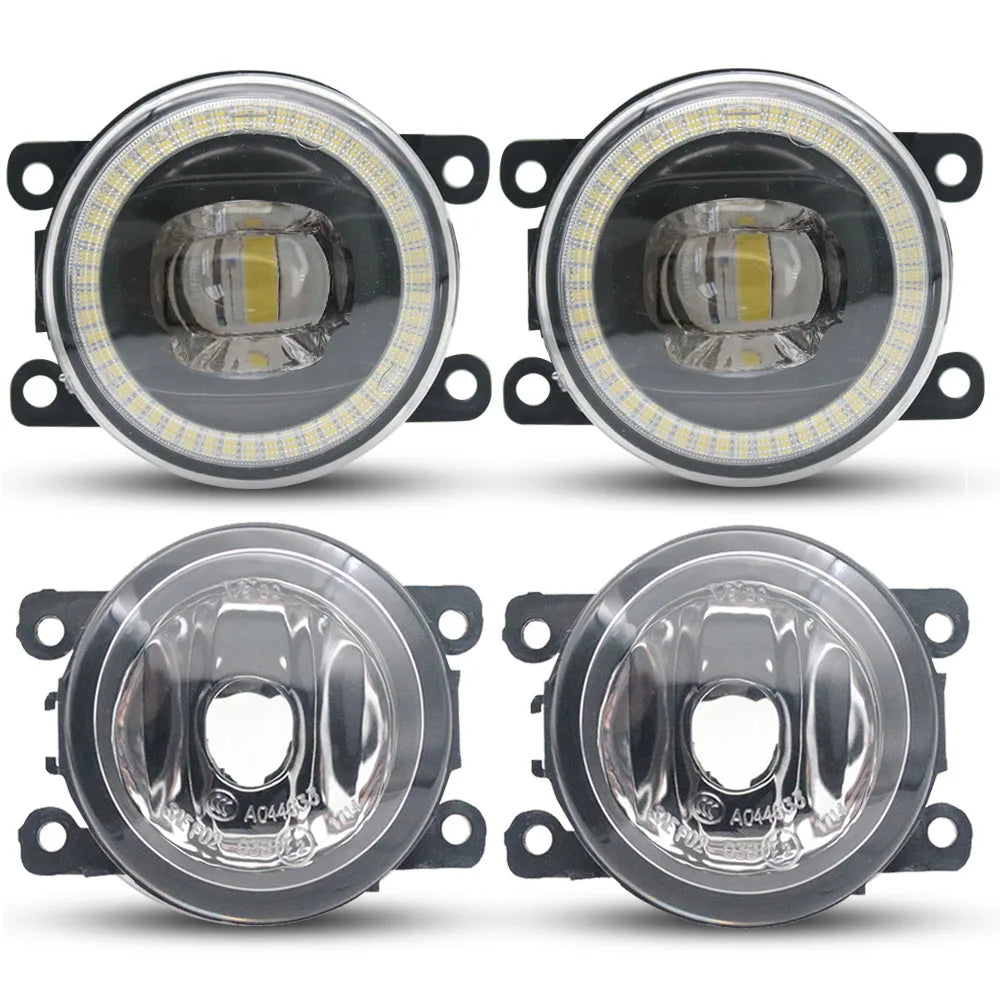 Led Angel Eye Fog Lights 30W DRL Or Halogen Fog Lamp For Peugeot 107 207 301 307 407 Coupe 607 4007 4008 Ion ( Partner 2012-up ) — view 1