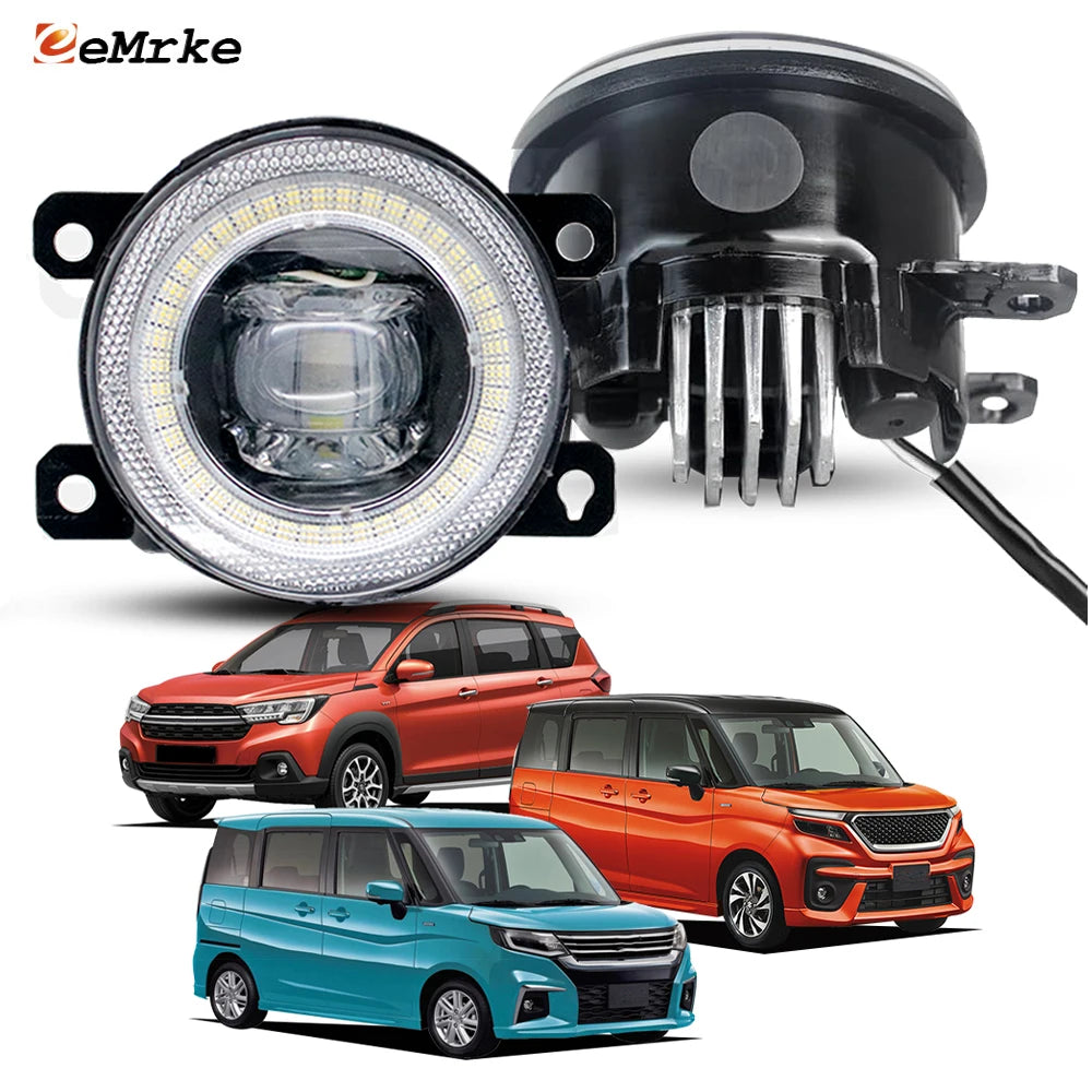 Led Angel Eye Fog Lights For Suzuki Solio Hybird Solio Bandit / Ertiga XL7 2020 2021 2022 2023 DRL Fog Driving Lamp Accessories — view 1
