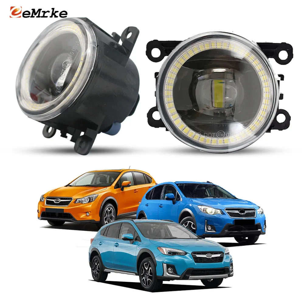 LED Angel Eyes DRL for Subaru XV Crosstrek / Crosstrek GP GT 2013 2014 2015 2016 2017 2018 2019 2020 with Lens Car Fog Lights — view 1