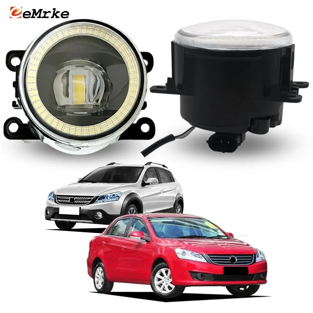 LED Angel Eyes Fog Lights DRL Ring for Dongfeng S30 / H30 Cross 2014 2015 2016 2017 Car PTF 30W with Lens Daytime Running Lamp — view 1