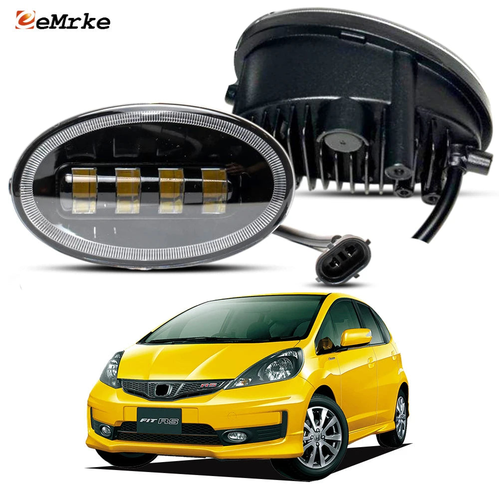 LED Car PTF Front Fog Lights Oval Type H11 DRL White Yellow 40W for Honda Fit Hybrid RS / Jazz Si Jazz Sport 2011 2012 2013 — view 1