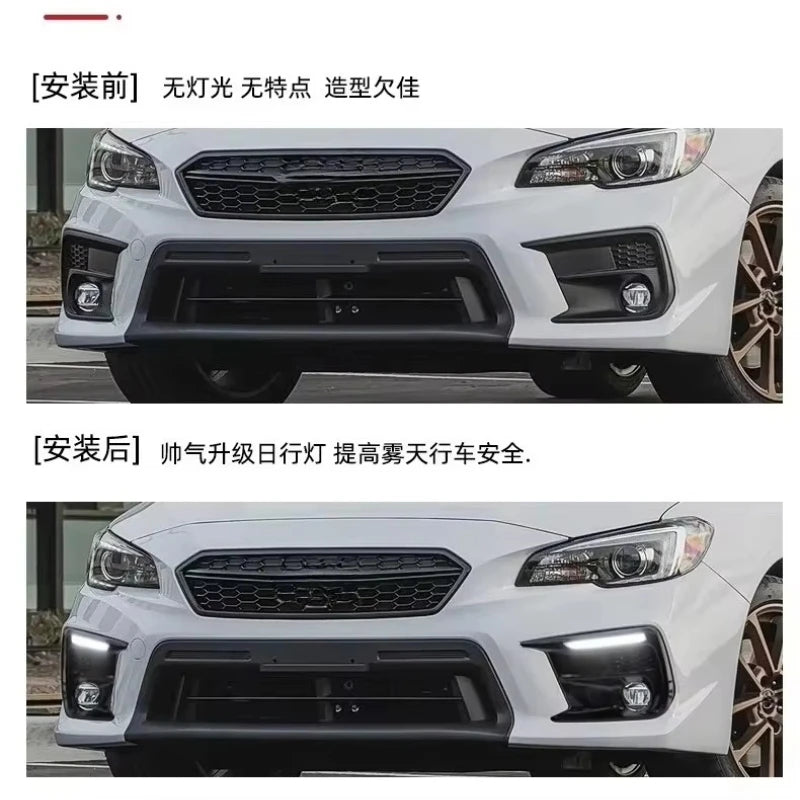 Led DRL For Subaru WRX 2018-2021 Car Daytime Running Light Dynamic Turn Signal Front Fog Light Modification Daylight Accessories — view 6