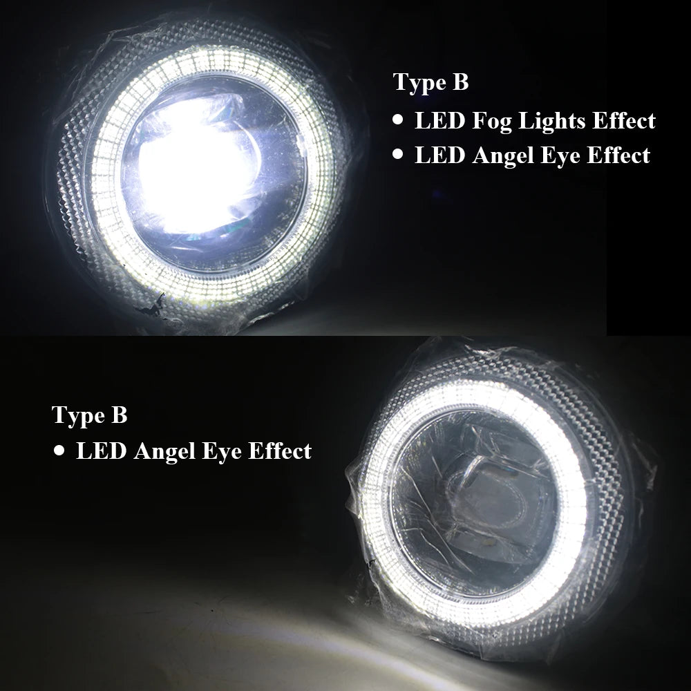 LED DRL Spotlight For Dacia Renault Duster Oroch 2010-2020 2021 2022 2023 2024 Fog Lamp + Angel Eye Ring Driving Accessories — view 4